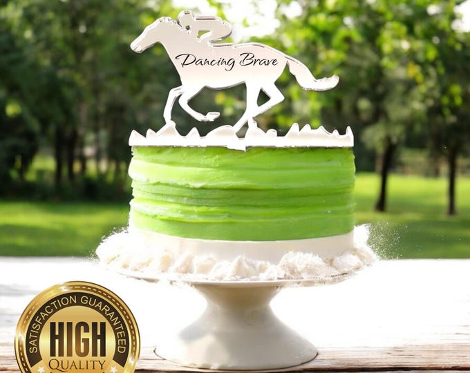 Horse Racing Cake Toppers - Custom Colours, Sizes, Engravings & Emblems