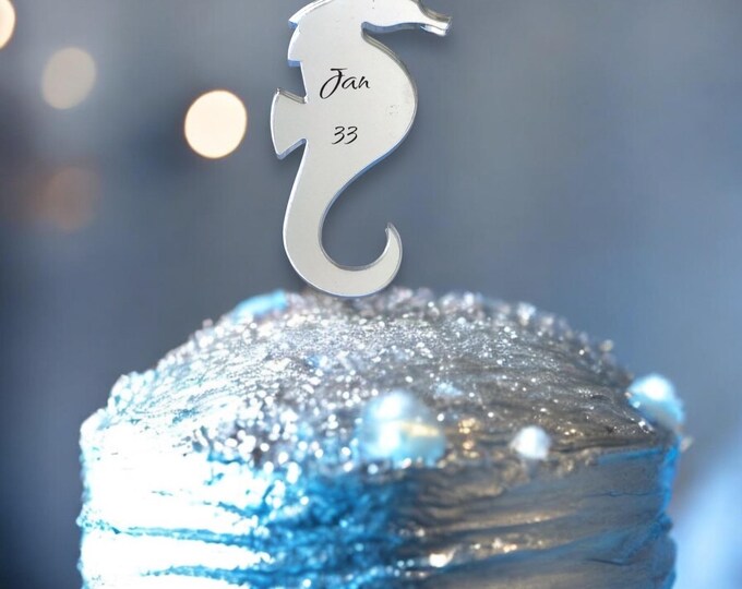 Seahorse Shaped Cake Toppers & Cup Cake Toppers - Several Colour Options Available, Any Bespoke Style Made, Crafting Customised