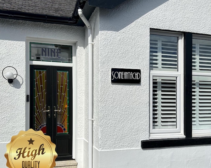 Personalised Art Deco House Sign - Bespoke House signs, Bespoke Shapes/Sizes/Colours Made