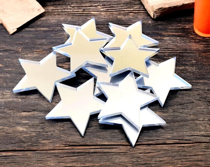 Star Acrylic Crafting Mirrors: Custom Colors, Sizes - Pack of 10
