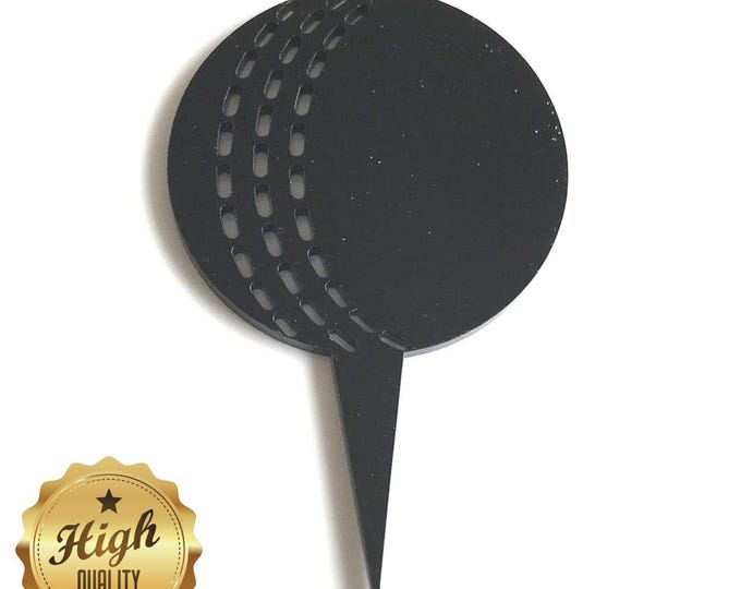 Cricket Ball Cake Topper: Acrylic Sports Theme Party Decor