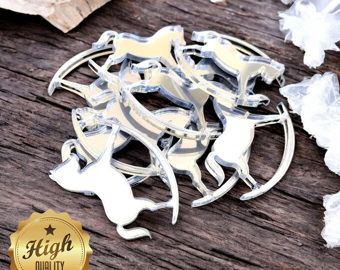 Rocking Horse Shaped Crafting Mirrors, Custom Colours, Woods, Sizes, Shapes, (Holes for Jewellery or hoops for invites) Packs of 10