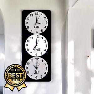 Anpassbare Multi-Zeitzonen Uhr: Bruchsicheres Acryl, Silent Sweep - Handgefertigt in Großbritannien