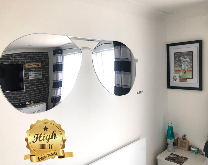 Custom Colourful Sunglasses Shaped Wall Mirrors, Various Shapes & Sizes Available, Eco-Friendly Acrylic, Made in UK