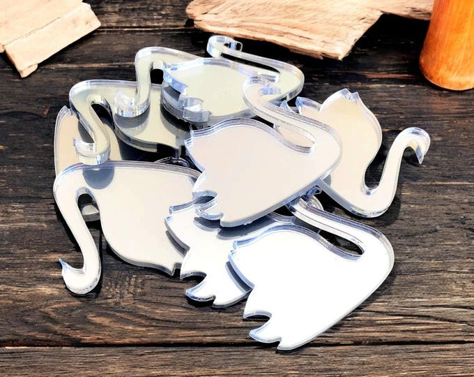 Swan Acrylic Crafting Mirrors: Custom Colors, Sizes, Shapes - Pack of 10