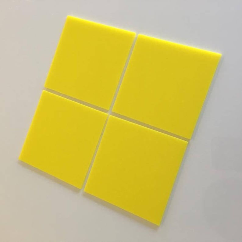 1cm to 20cm Yellow Gloss Acrylic Square Crafting Mosaic /& Wall Tiles 1 to 7.9 Sizes