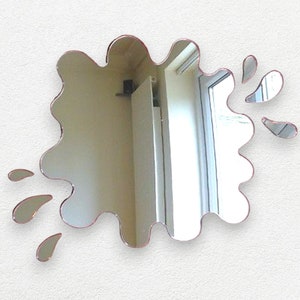 Puddle Shaped Mirrors with Six Splashes Bespoke Sizes and Engraving Options image 5