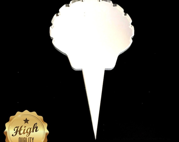 Shell Shaped Acrylic Cake Toppers: Bespoke Colors & Styles
