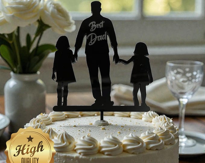 Fathers Day or Dads Birthday Cake Toppers - Custom Colours Sizes, Shapes Made