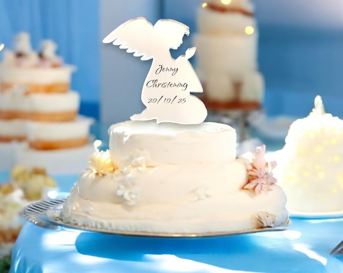 Angel Acrylic Cake Topper: Christening, Baptism, Bespoke Style
