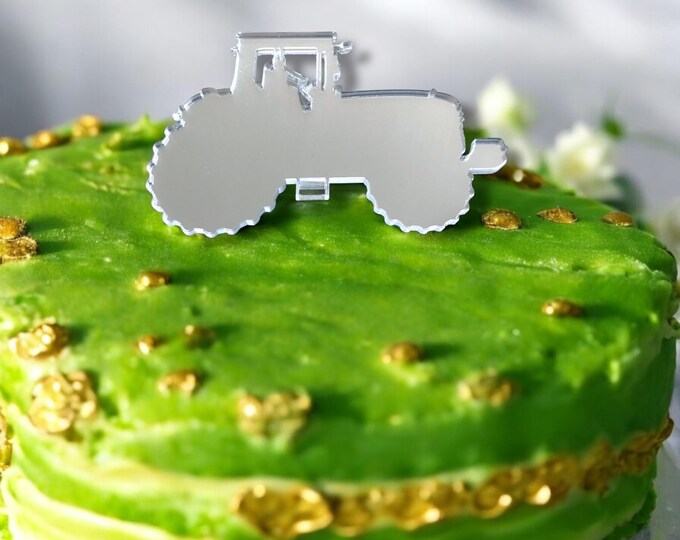 Tractor Cake Topper: Acrylic Farm Theme Party Decor