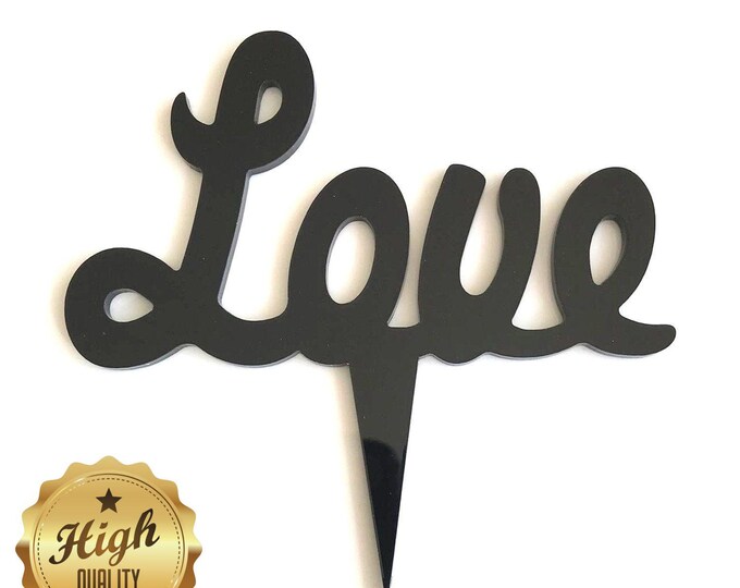 Unique Bespoke Acrylic Cake Topper for Wedding & Celebration Cakes - Custom Designs - Colors - Reusable - Eco-Friendly