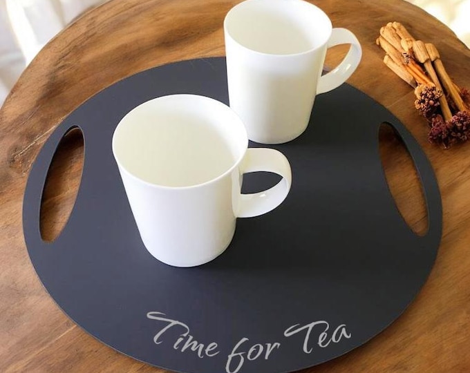 Personalized Laser Cut Acrylic Serving Tray: Custom Engraved, Non-Slip Feet