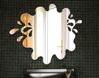 Splashes out of Puddle Mirrors with Six Splashes, Bespoke Sizes and Engraving Options