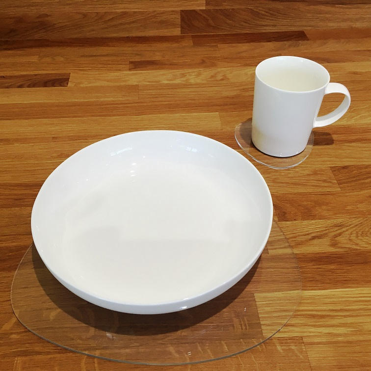 Pebble Shaped Placemats & Coasters in Clear Gloss Finish Acrylic 3mm