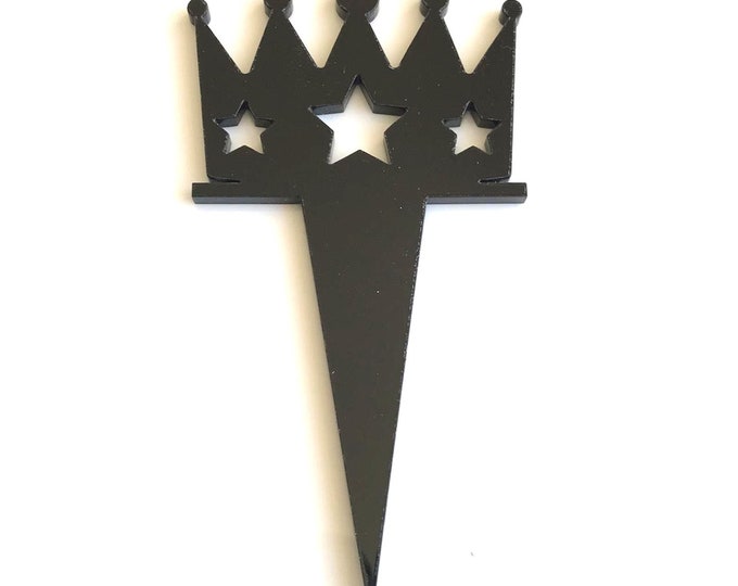 Crown Cake Toppers: Recycled Acrylic Cupcake Decorations