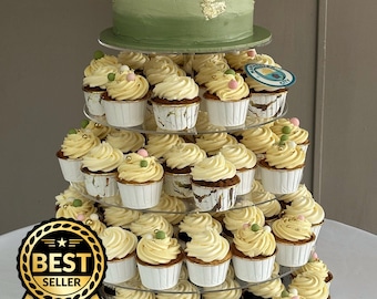 Clear Acrylic Wedding Cake Stand – Tiered Display for Parties, Bespoke Sizes Available
