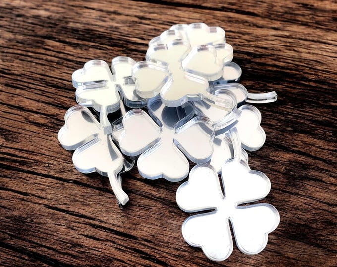 Shamrock Acrylic Crafting Mirrors: Custom Colors & Sizes (Packs of 10)