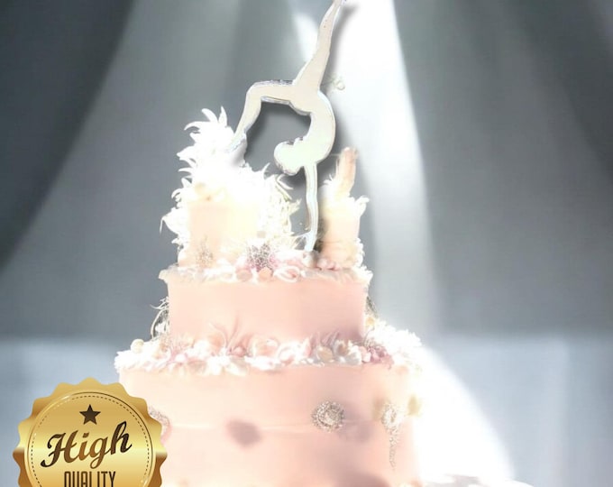 Gymnast Cake Topper: Acrylic Gymnastics Birthday Party Decor