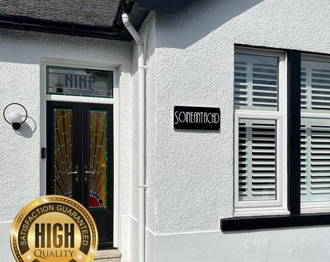 Personalised Art Deco House Sign - Bespoke House signs, Bespoke Shapes/Sizes/Colours Made