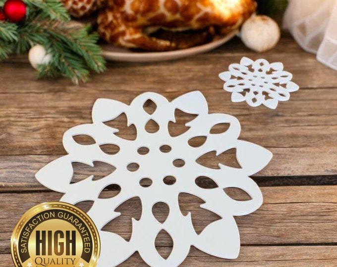 Christmas Snowflake Placemats & Coasters - Clear or Custom Colours options, Custom Sizes, Shapes, Colours