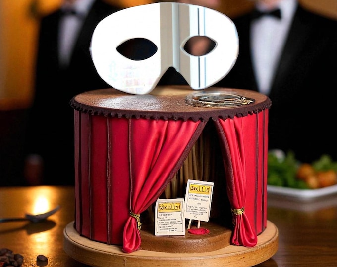 Theatre Eye Mask Cake Topper: Custom Color Cupcake Decorations