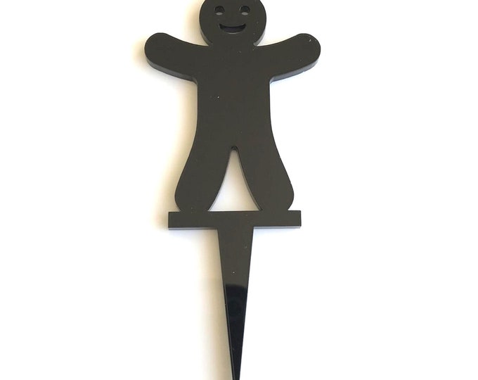 Gingerbread Man Cake Topper: Recycled Acrylic Cupcake Decoration