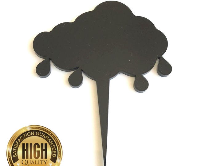 Cloud and Raindrops Shaped Cake Toppers & Cup Cake Toppers - Several Colour Options Available, Any Bespoke Style Made, Crafting Customised