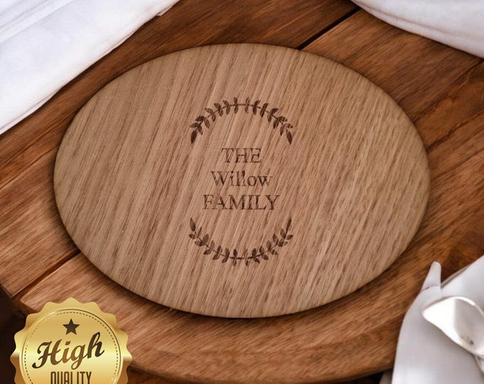 Oval Wooden Placemats & Coasters - Custom Sizes, Shapes, Colours and Engraving Services