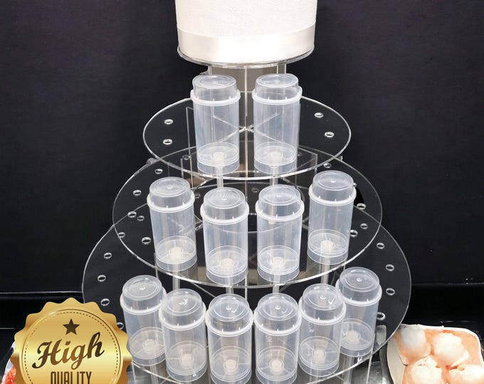 Round Four Tier Wedding Party Cake Stand & Push Pop Stand.  Custom Colours and Sizes Made