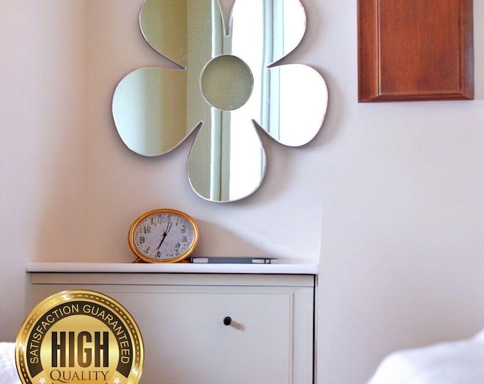 Daisy Shaped Mirrors for Indoors & Outdoor Use, Custom Sizes, Colours, Engraving Services, Sizes up to 40cm