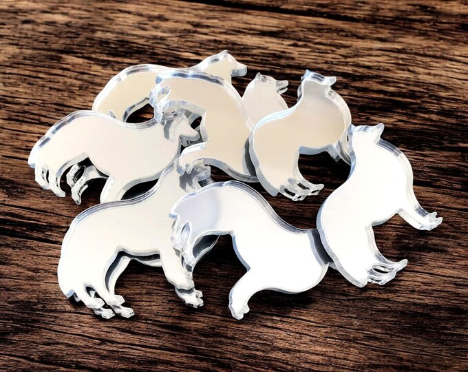 Sheep Dog Acrylic Crafting Mirrors: Custom Colors & Sizes (Pack of 10)
