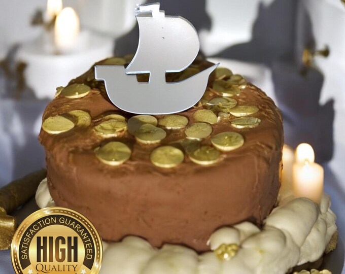 Pirate Ship Cake Toppers & Cup Cake Toppers - Several Colour Options Available, Any Bespoke Style Made, Crafting Customised
