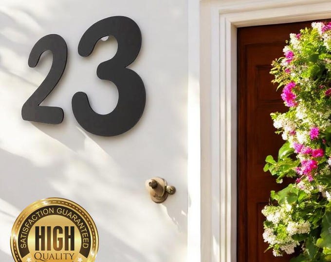 Floating House Numbers for outdoors and Yards, House/Shop/office Names and Numbers with fixings - Custom Sizes, Fonts & Custom Colours