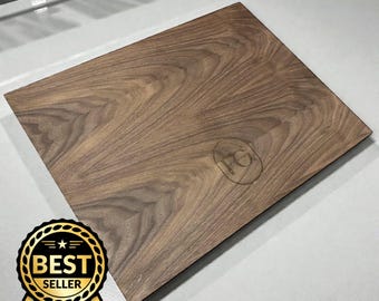 Custom Wooden Worktop Savers - Walnut, Oak, Cherry Veneer with Anti-Slip Feet, Personalized Engraving Options