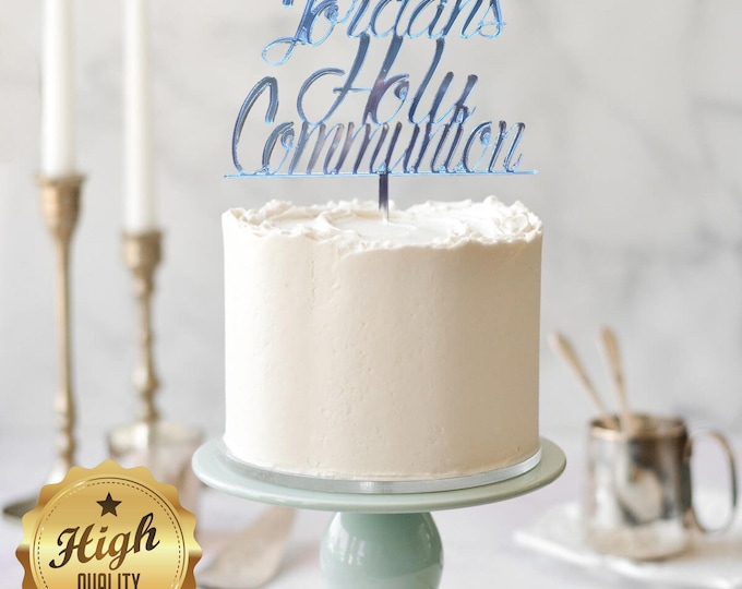 Customised Christening & First Communion Cake Toppers - Various Colour Options - Recycled Acrylic - Bespoke Designs - Eco-Friendly -