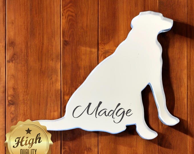 Labrador or Your Dog Breed Shaped Mirrors, Custom Sizes, Shapes, Colours & Woods, Engraving Services (Outdoor and Indoor), Sizes up to 40cm
