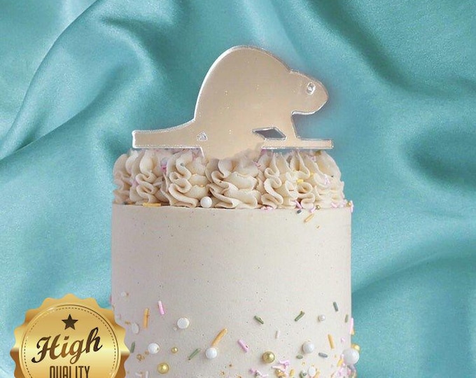 Beaver Cake Topper: Recycled Acrylic, Custom Colors