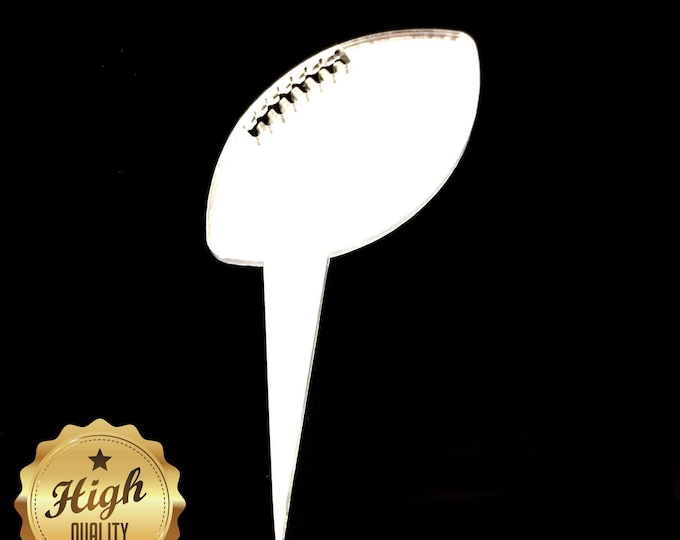 Rugby Ball Cake Toppers: Acrylic Sports Theme Party Decor