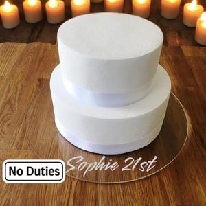 Helder acryl taartbord: rond, vierkant, op maat gegraveerd, herbruikbaar