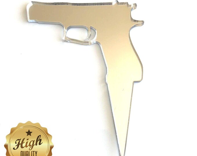 Gun Cake Topper - Acrylic, Bespoke Style