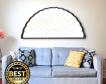 Art Deco Fan Mirror: Custom Color Frame, Bespoke Shapes