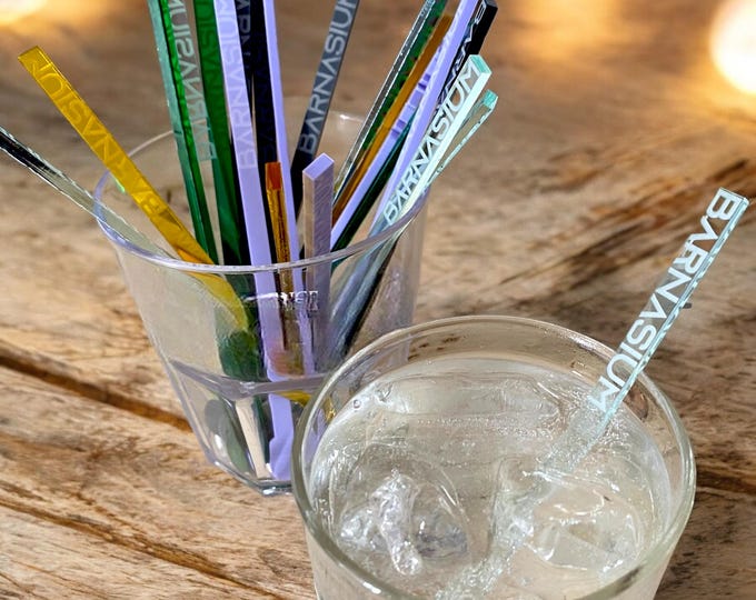 Personalised Cocktail Drinks Stirrers, Bespoke Designs and Engravings, Custom Colours, Sizes, Shapes