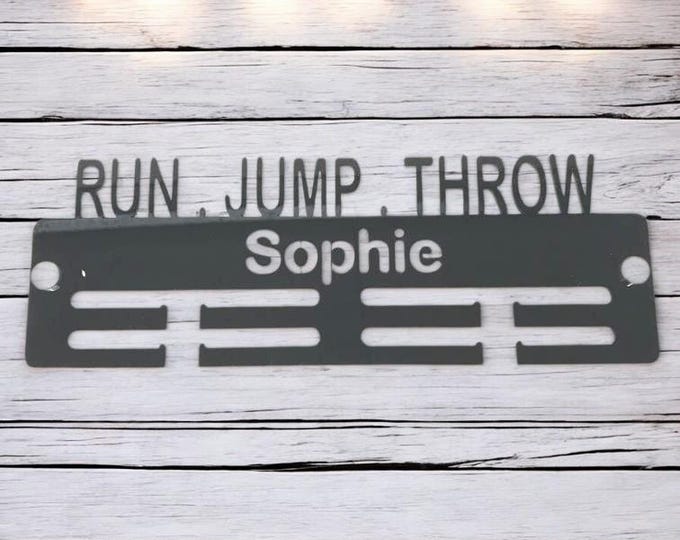 Custom Name Medal Hanger: Acrylic or Wood, Sport Display