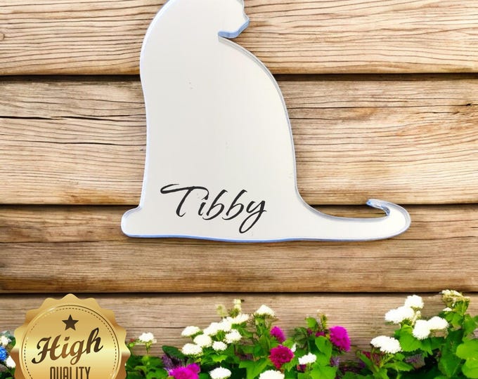 Custom Cat Breed Mirror: Personalized Acrylic Engraved Pet Portrait