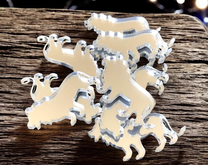 Lion Shaped Crafting Mirrors: Acrylic Animal Embellishments - Pack of 10