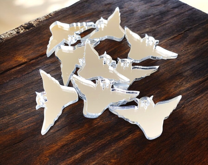 Owl Shaped Acrylic Crafting Mirrors: Custom Colors & Sizes (Pack of 10)