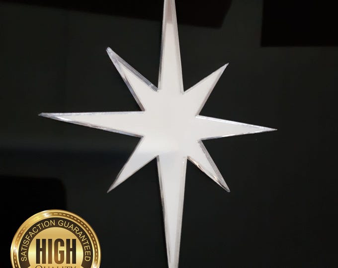 Custom Star Shaped Mirrors, Bespoke Sizes & Colors Available, Solar System Range, Child Safe Acrylic, Engraving Services, Eco-Friendly
