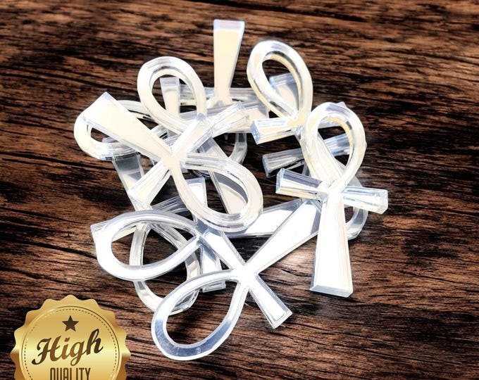 Ankh Shaped Crafting Mirrors, Custom Colours, Woods, Sizes, Shapes, (Holes for Jewellery or hoops for invites) Packs of 10