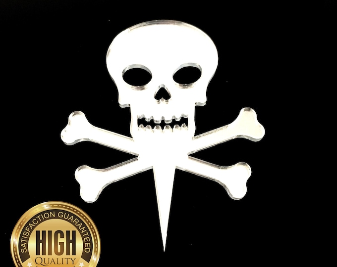 Pirate Skull and Crossbones Cake Toppers & Cup Cake Toppers - Several Colour Options Available, Any Bespoke Style Made, Crafting Customised